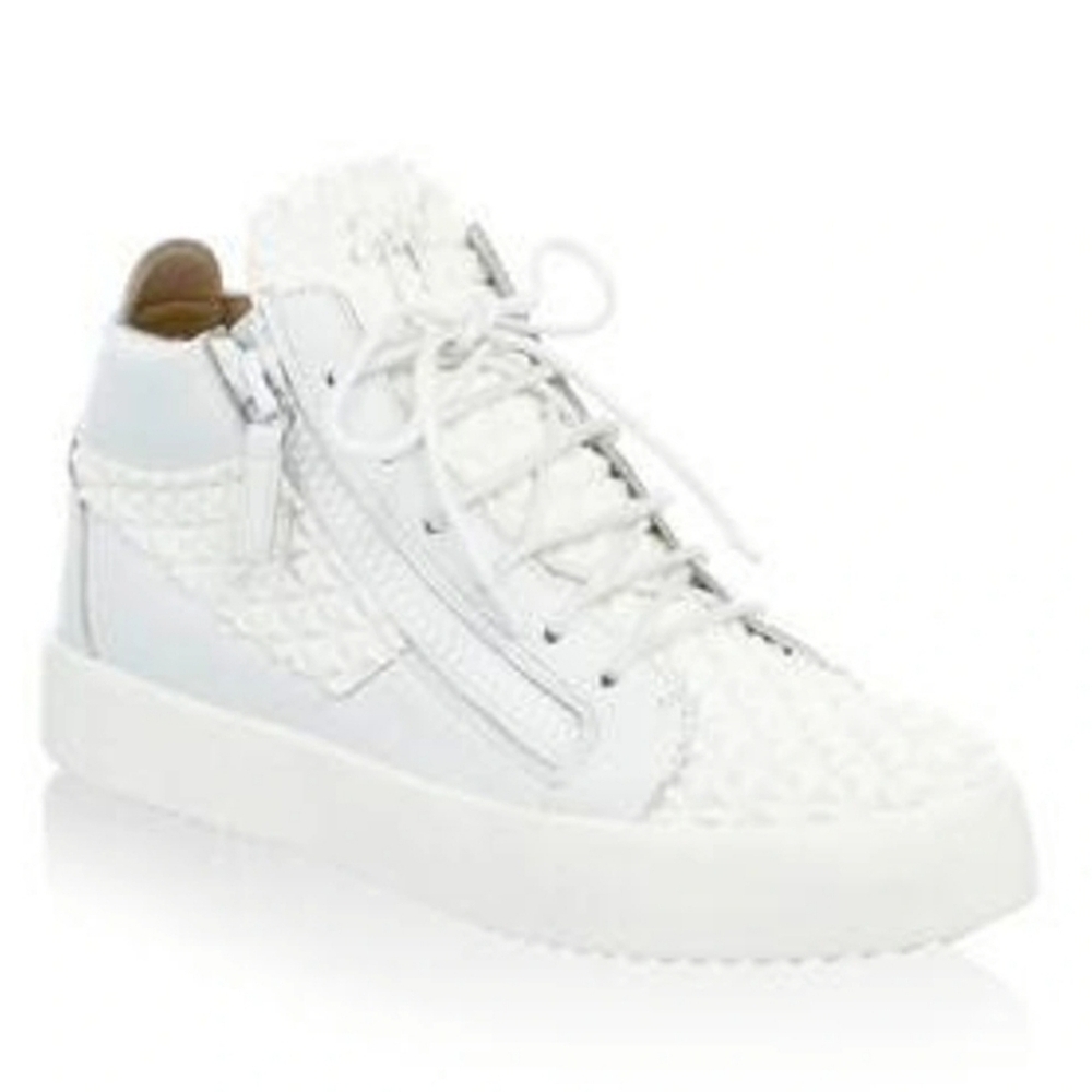 GIUSEPPE ZANOTTI Men's Pyramid Leather Mid-top Sneakers size 41